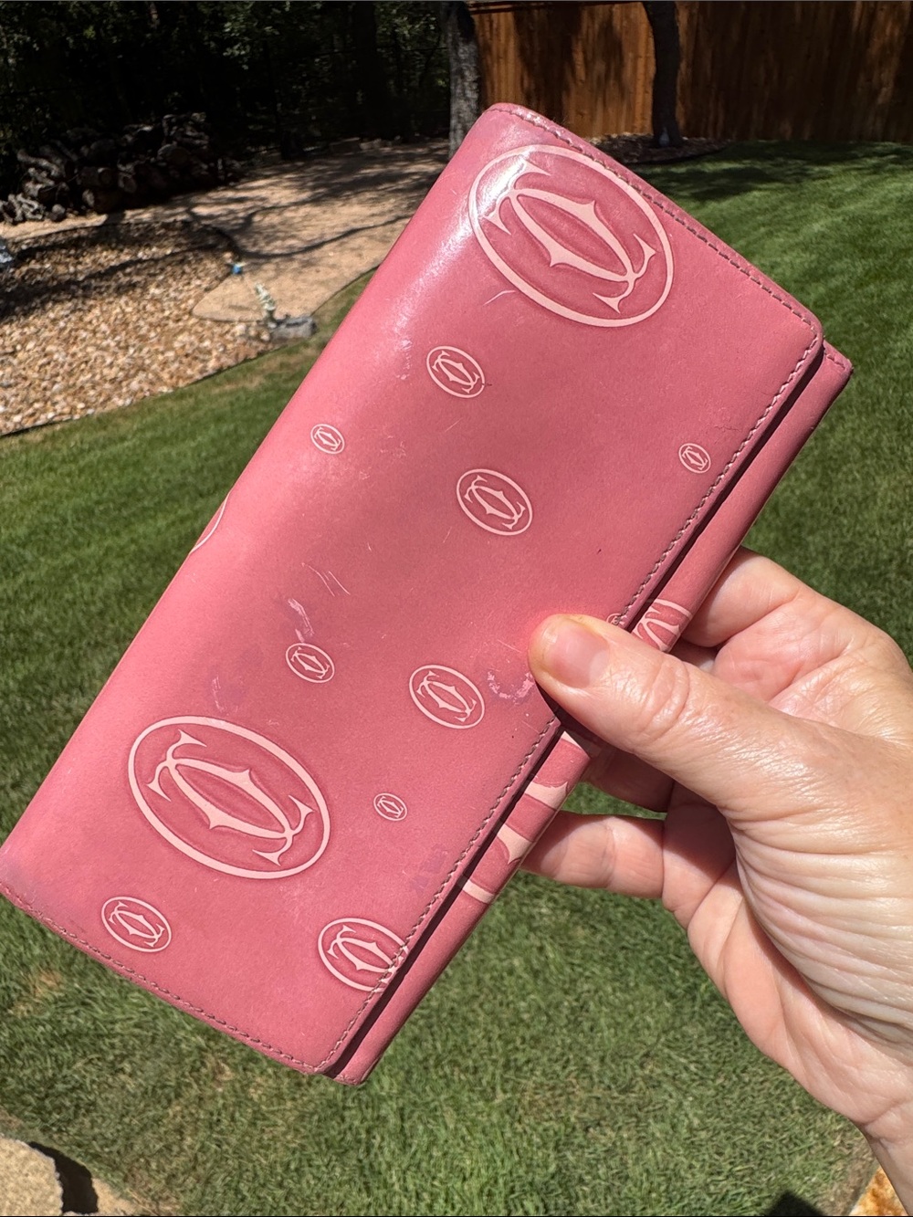 Cartier Happy Birthday Pink Patent Leather Wallet